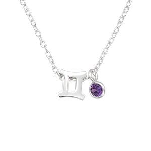Sterling Silver Alexandrite Gemini Necklace